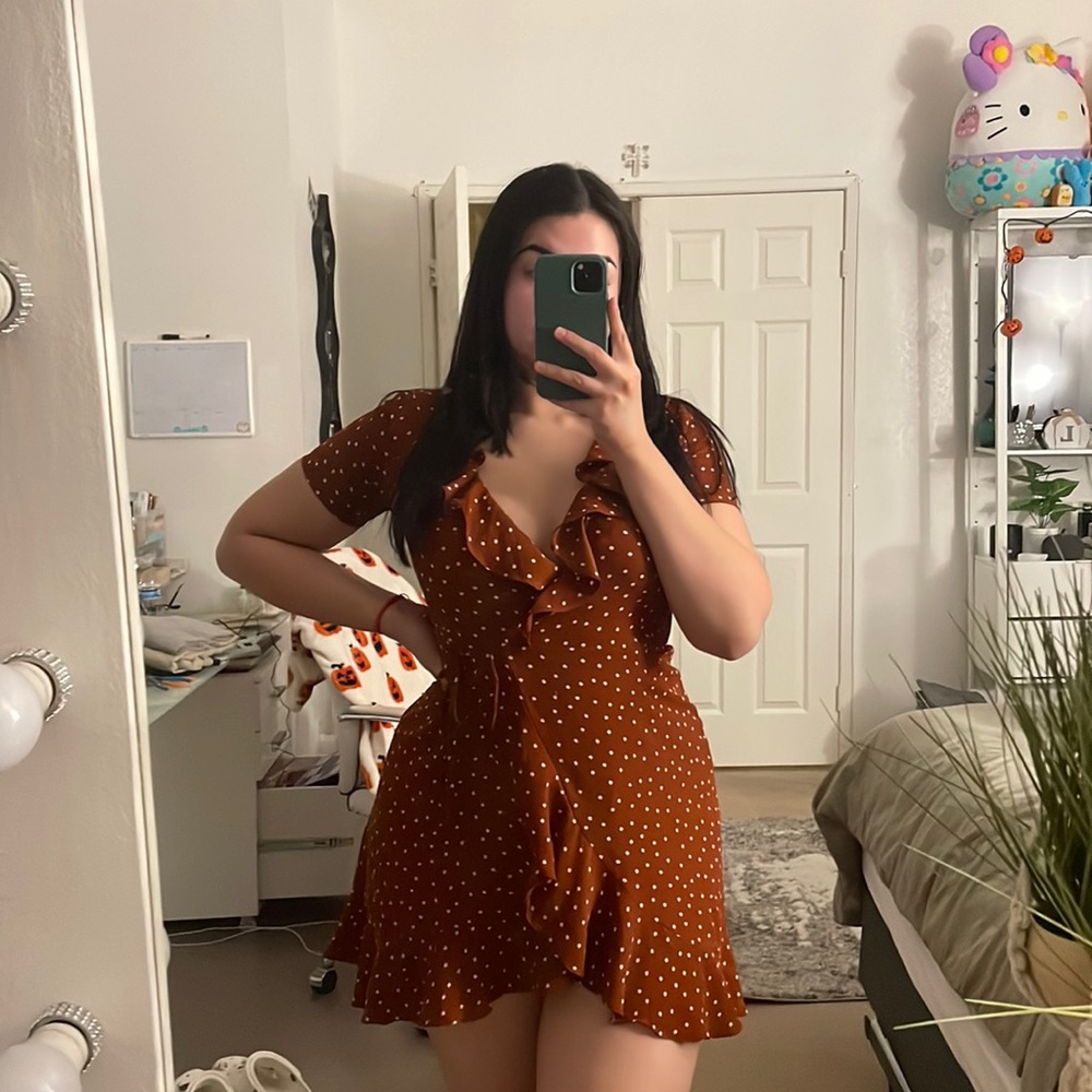 F21 Polka Dot Tie Around Dress